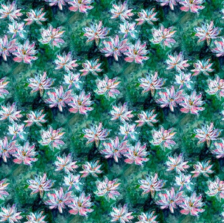 Fibre Naturelle Waterlily Green Fabric