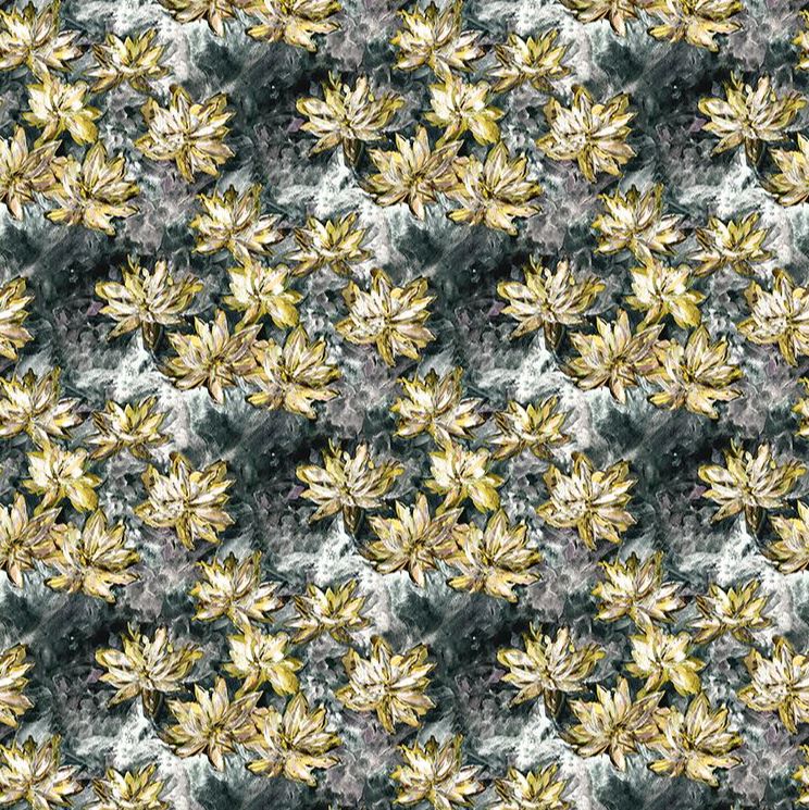 Fibre Naturelle Waterlily Grey Fabric