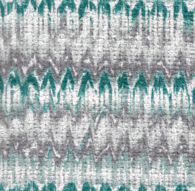 Wemyss Mengikat Iskat Teal FR Fabric