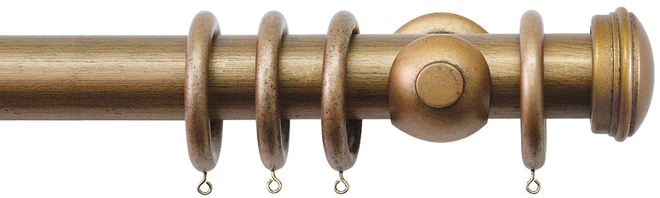 Jones Florentine 48mm Pole, Cup, Antique Gold, Endcap