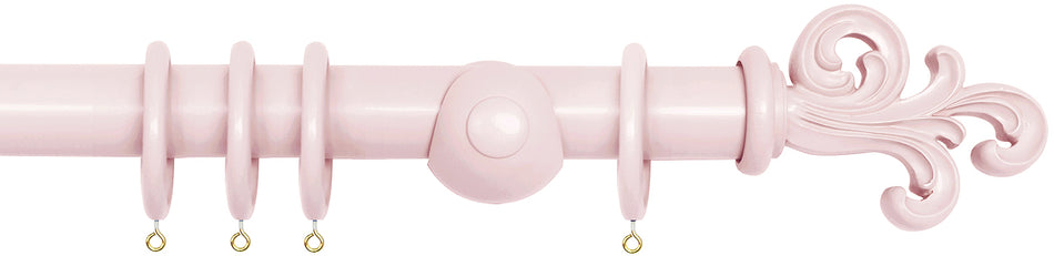 Laura Ashley 40mm Bespoke Handcrafted Wood Curtain Pole Blush Scroll