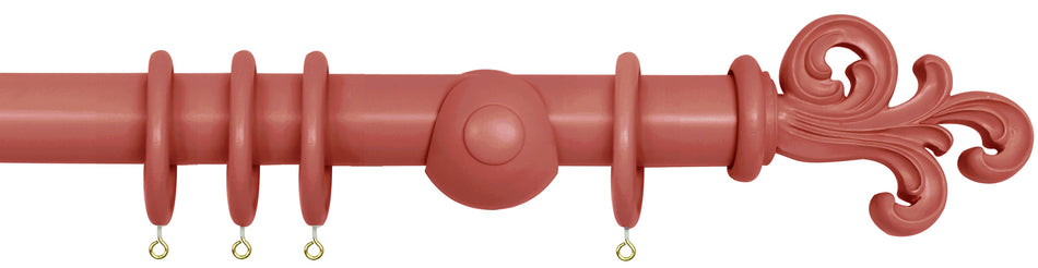 Laura Ashley 40mm Bespoke Handcrafted Wood Curtain Pole Crimson Scroll