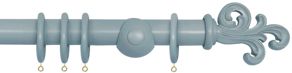 Laura Ashley 40mm Bespoke Handcrafted Wood Curtain Pole Dark Slate Scroll