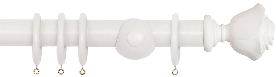 Laura Ashley 40mm Bespoke Handcrafted Wood Curtain Pole Pale Dove Grey Rose