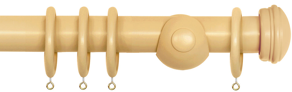 Laura Ashley 40mm Bespoke Handcrafted Wood Curtain Pole Gold Endcap