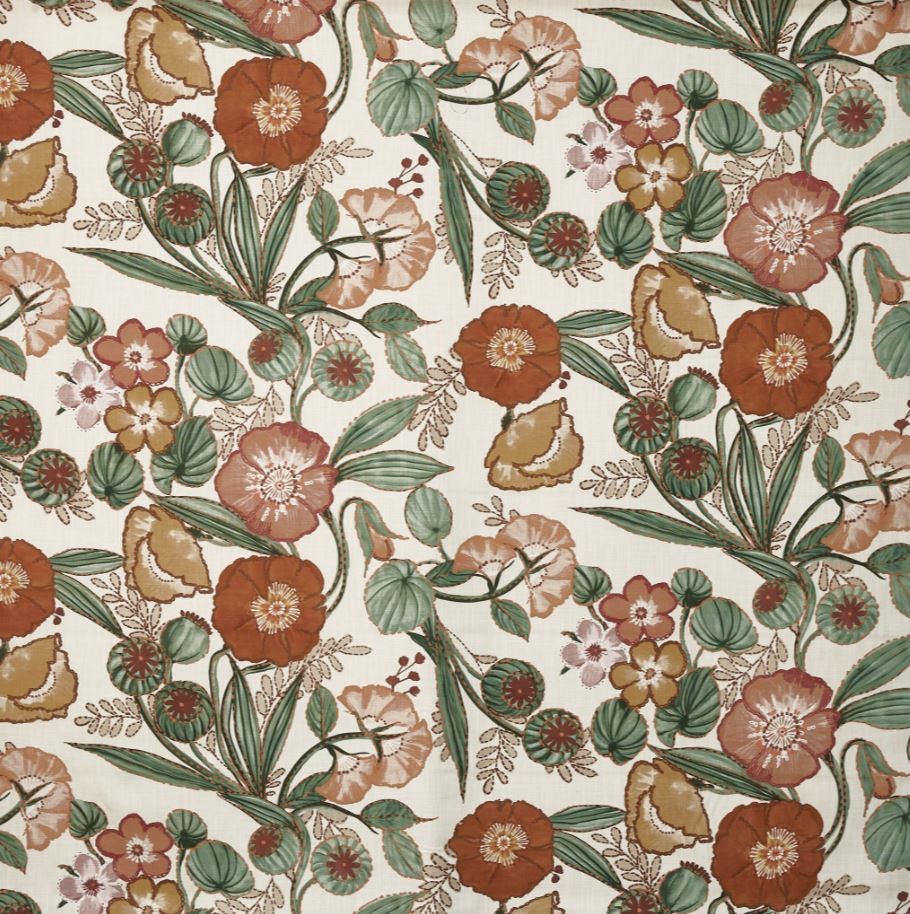 Prestigious Textiles Fleur Lucienne Papaya Fabric