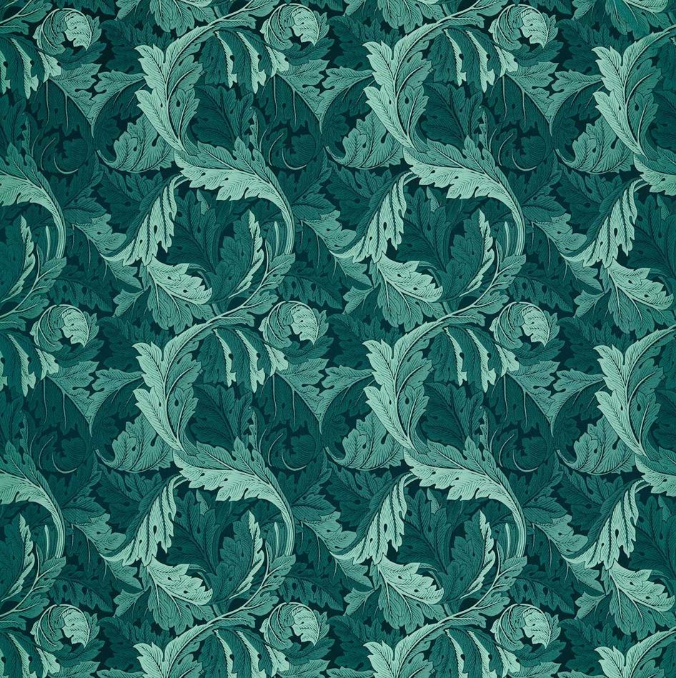 Clarke & Clarke William Morris Weaves Acanthus Jacquard Teal Fabric