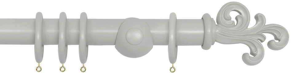 Laura Ashley 40mm Bespoke Handcrafted Wood Curtain Pole Steel Scroll