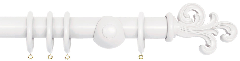 Laura Ashley 40mm Bespoke Handcrafted Wood Curtain Pole Sugared Grey Scroll