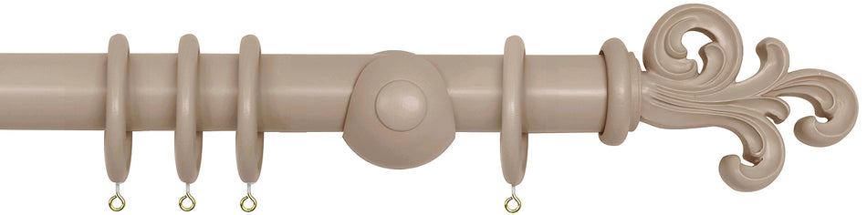 Laura Ashley 40mm Bespoke Handcrafted Wood Curtain Pole Truffle Scroll