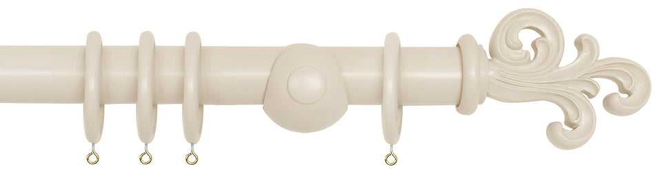 Laura Ashley 40mm Bespoke Handcrafted Wood Curtain Pole Pale Twine Scroll