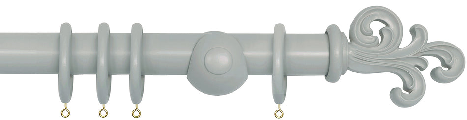 Laura Ashley 40mm Bespoke Handcrafted Wood Curtain Pole Slate Scroll