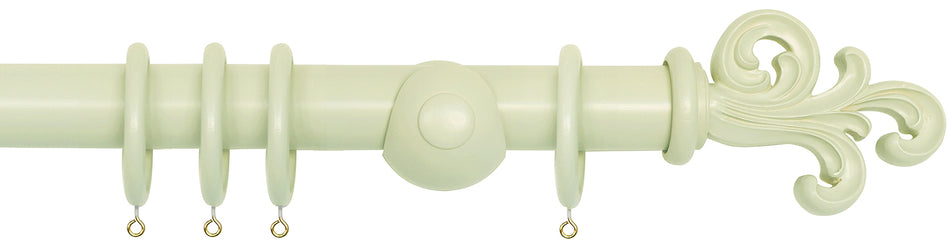 Laura Ashley 40mm Bespoke Handcrafted Wood Curtain Pole Pale Hedgerow Scroll