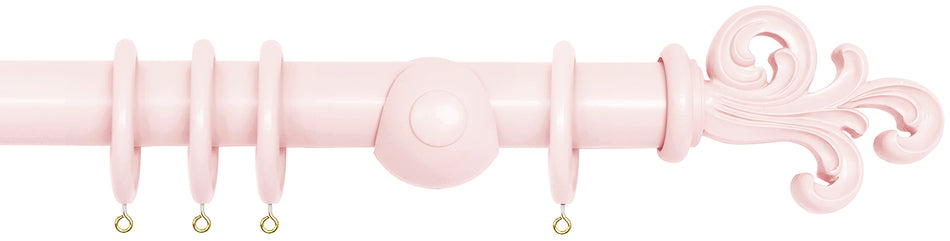 Laura Ashley 40mm Bespoke Handcrafted Wood Curtain Pole Pale Blush Scroll
