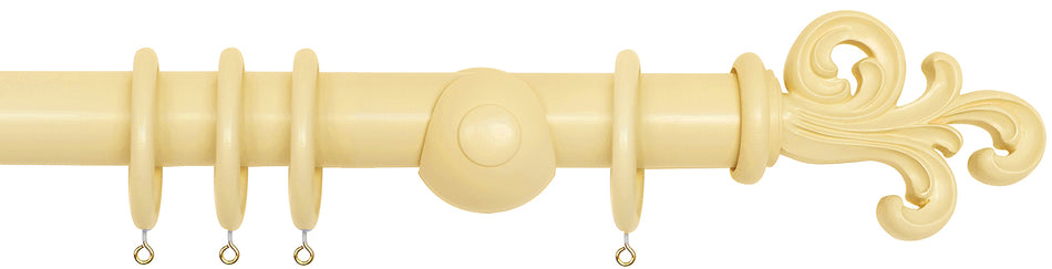 Laura Ashley 40mm Bespoke Handcrafted Wood Curtain Pole Pale Gold Scroll