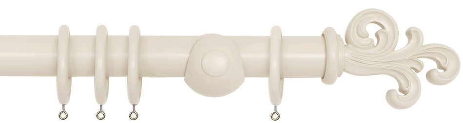 Laura Ashley 40mm Bespoke Handcrafted Wood Curtain Pole Pale Sable Scroll