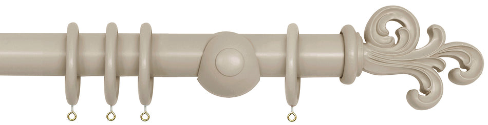 Laura Ashley 40mm Bespoke Handcrafted Wood Curtain Pole Natural Scroll