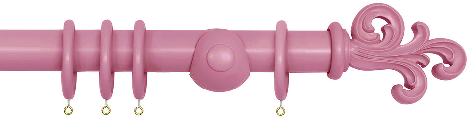 Laura Ashley 40mm Bespoke Handcrafted Wood Curtain Pole Mulberry Scroll