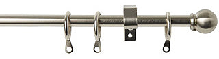 Speedy 10mm-13mm Extendable Curtain Pole Satin Silver Ball