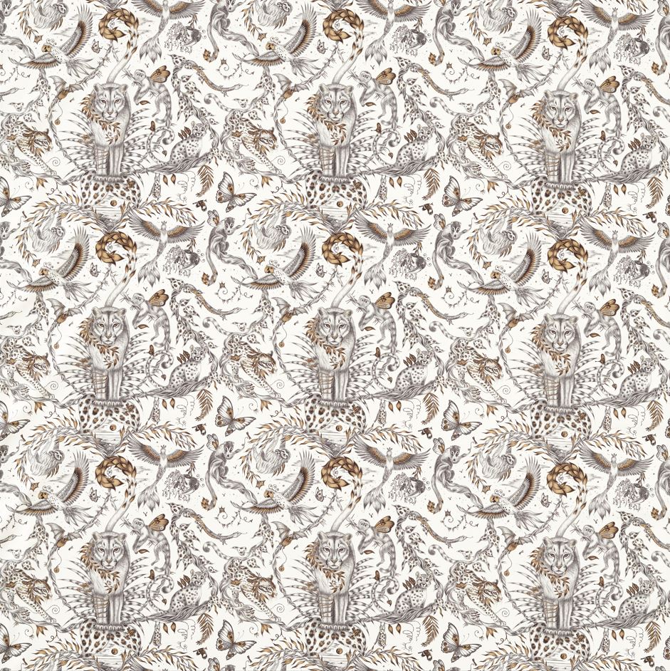 Emma J Shipley Mythica Bosque Dreams Print Bronze Fabric