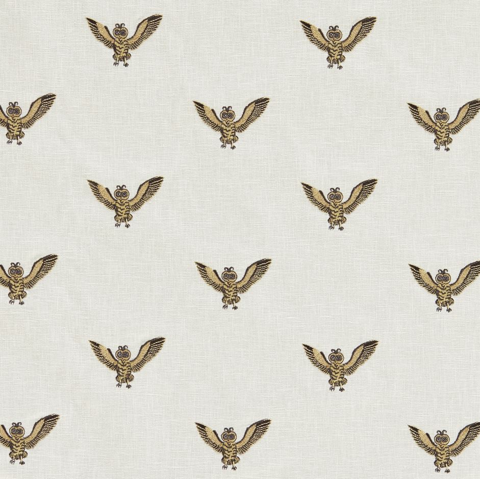 Emma J Shipley Mythica Owl Of Athena Gold Fabric