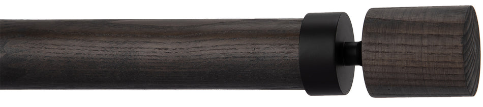 Byron Delano 35mm 45mm Curtain Pole Umber Top Hat Matt Black