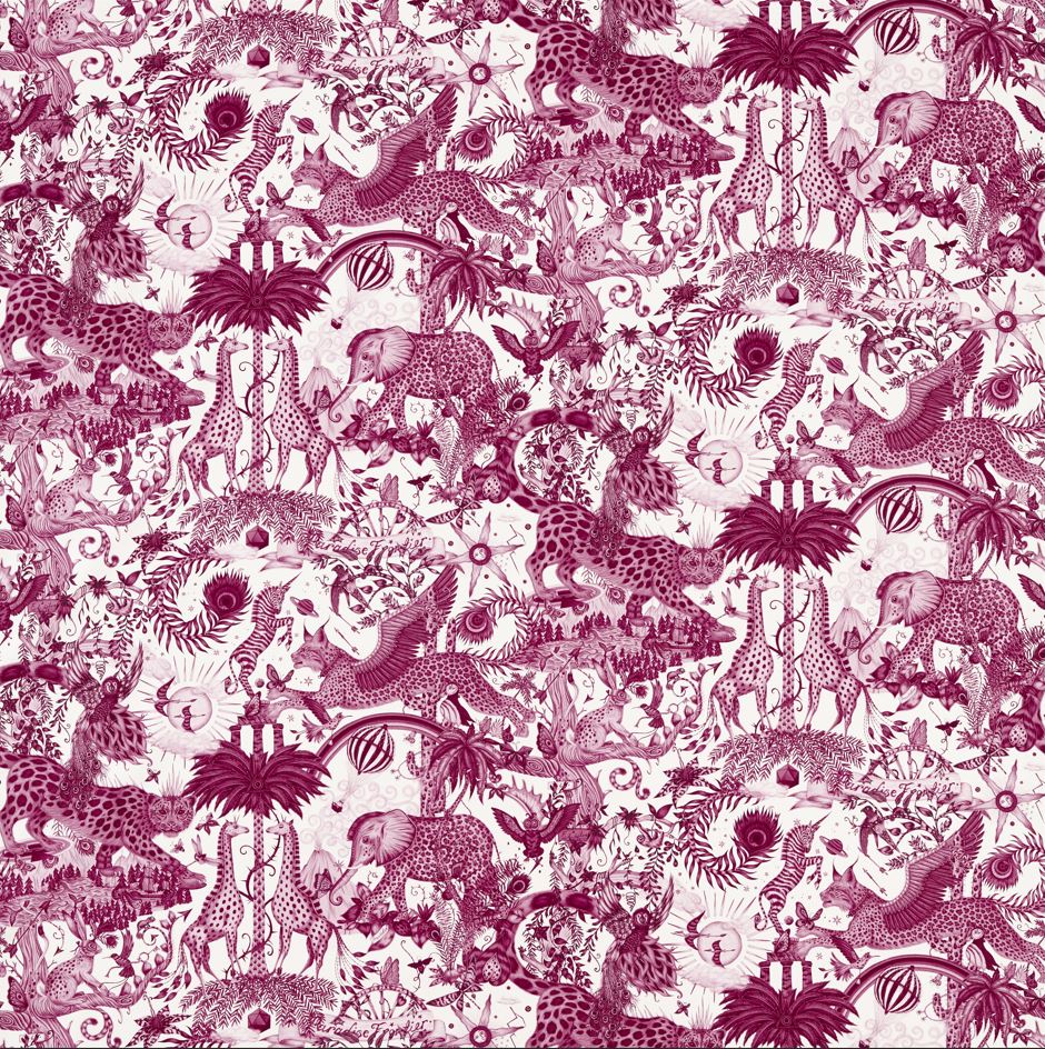 Emma J Shipley Mythica Paradise Lost Print Berry Fabric