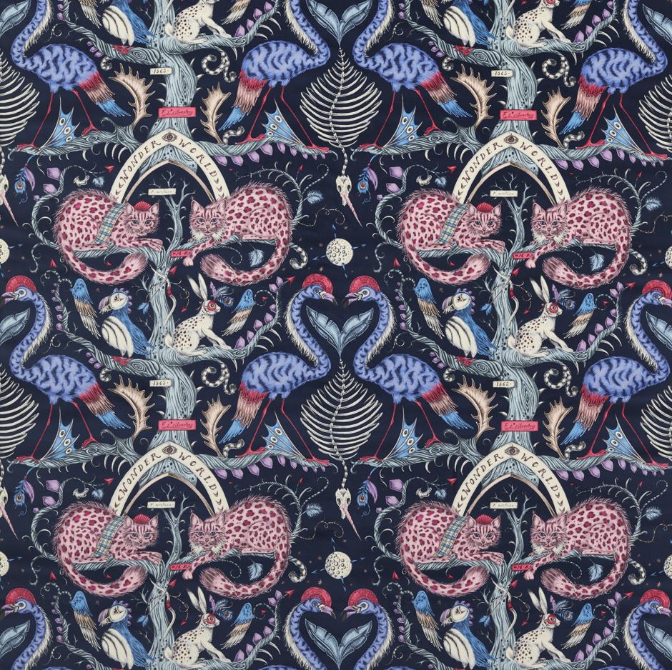 Emma J Shipley Mythica Wonder World Velvet Berry Fabric