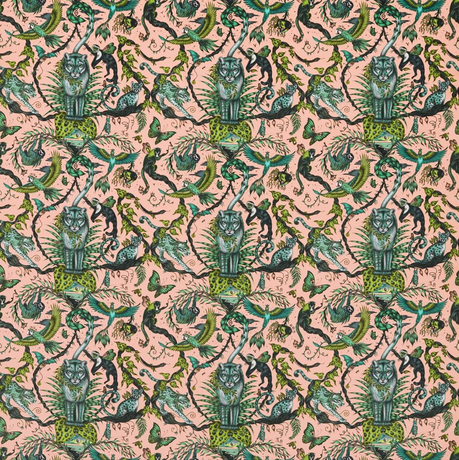 Emma J Shipley Mythica Bosque Dreams Velvet Pink Fabric