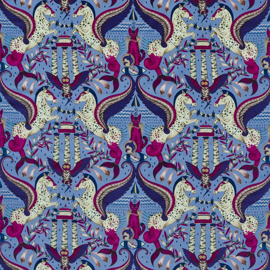 Emma J Shipley Mythica Odyssey Mythos Velvet Periwinkle Fabric