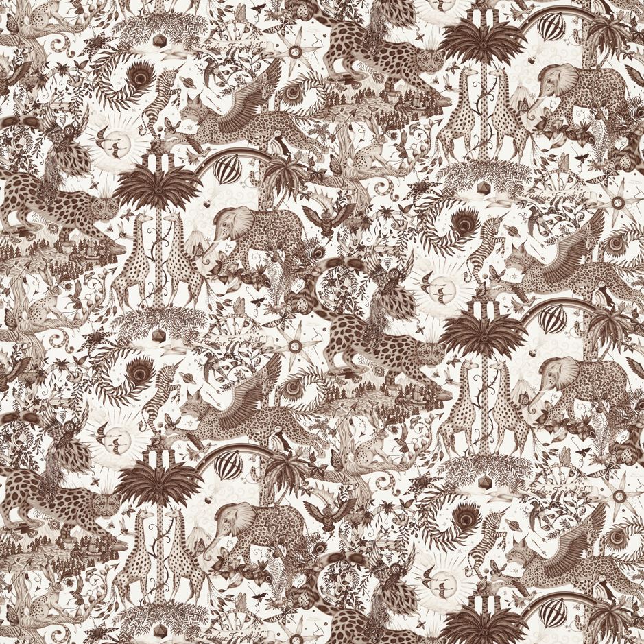 Emma J Shipley Mythica Paradise Lost Print Sepia Fabric