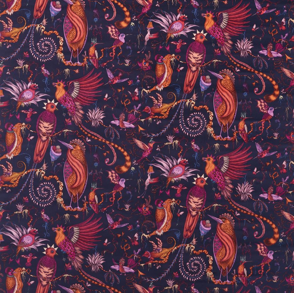 Emma J Shipley Mythica Quetzal Velvet Violet Fabric