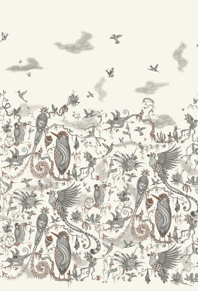 Emma J Shipley Mythica Cloud Forest Ivory Wallpaper