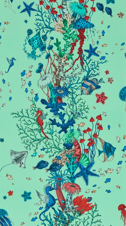 Emma J Shipley Mythica Seaforest Aqua Wallpaper