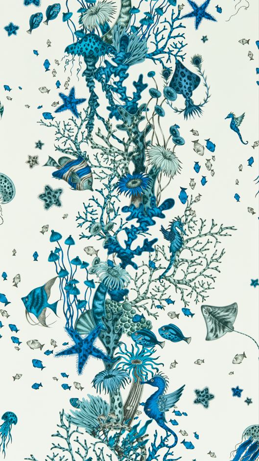 Emma J Shipley Mythica Seaforest Blue Wallpaper