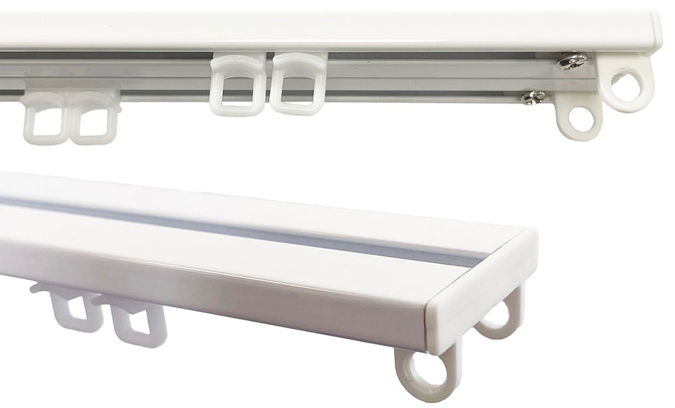Jones Aluminium Uncorded Double Curtain Track White