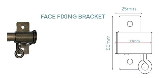 Cameron Fuller 12mm Metal Cafe Rod Face Fix Brackets