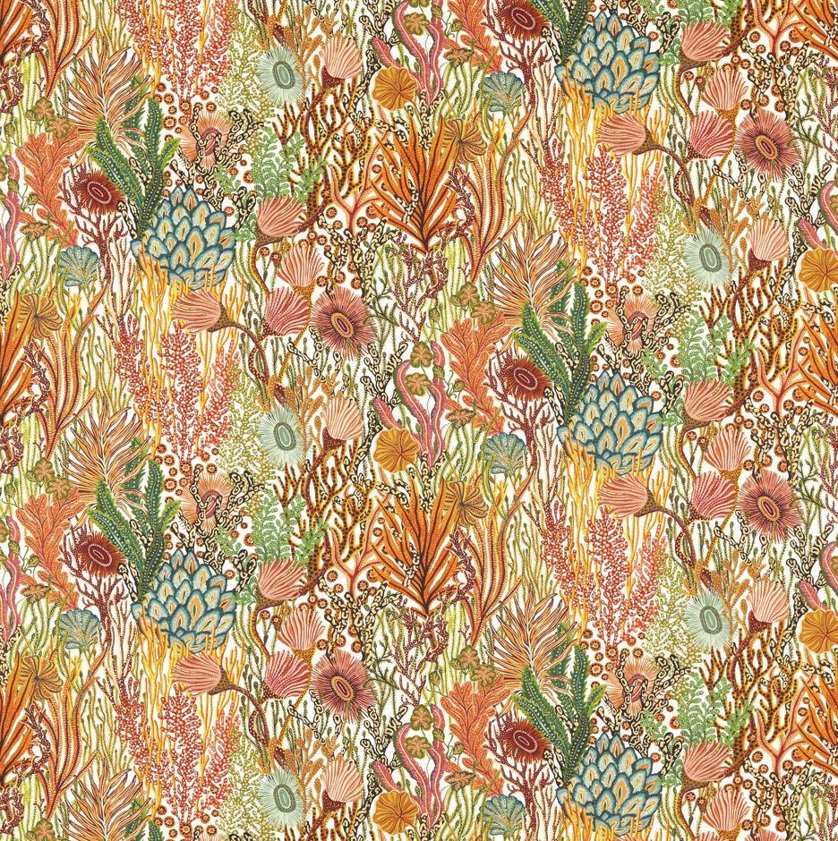 Harlequin Indoor Outdoor Prints Acropora Brazilian Rosewood/Nectar Fabric