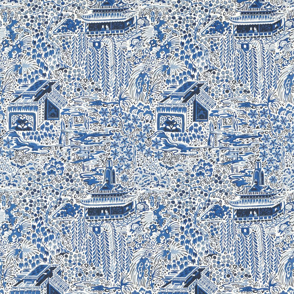 Harlequin Indoor Outdoor Prints Edo Ink/Ivory Fabric