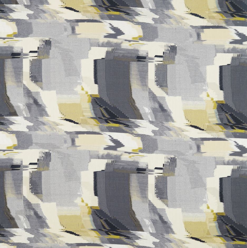 Harlequin Reflect Perspective Charcoal/Gold Fabric