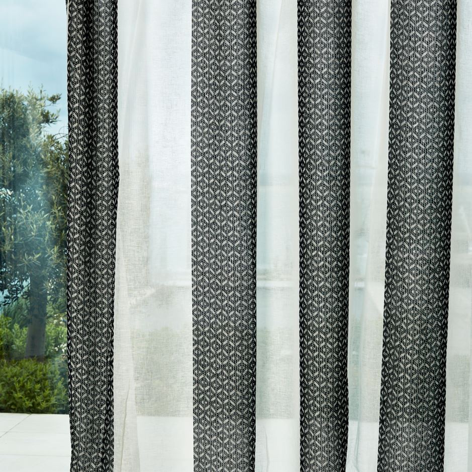 Harlequin Sheers 1 Ether Chalk/Black Earth Fabric