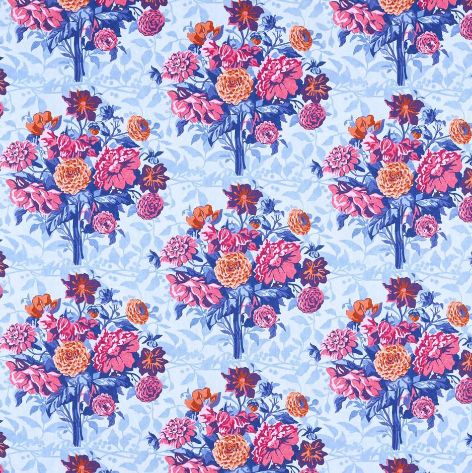 Harlequin x Sophie Robinson Dahlia Bunch Lapis/Carnelian/Spinel Fabric