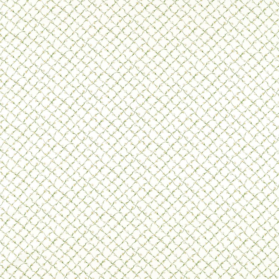 Harlequin x Sophie Robinson Daisy Trellis Emerald/Pearl Fabric