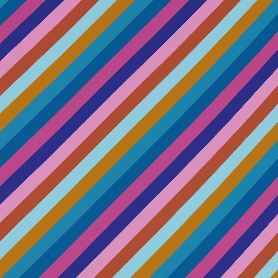 Harlequin x Sophie Robinson Sherbet Stripe Lapis/Spinel/Aquamarine Fabric