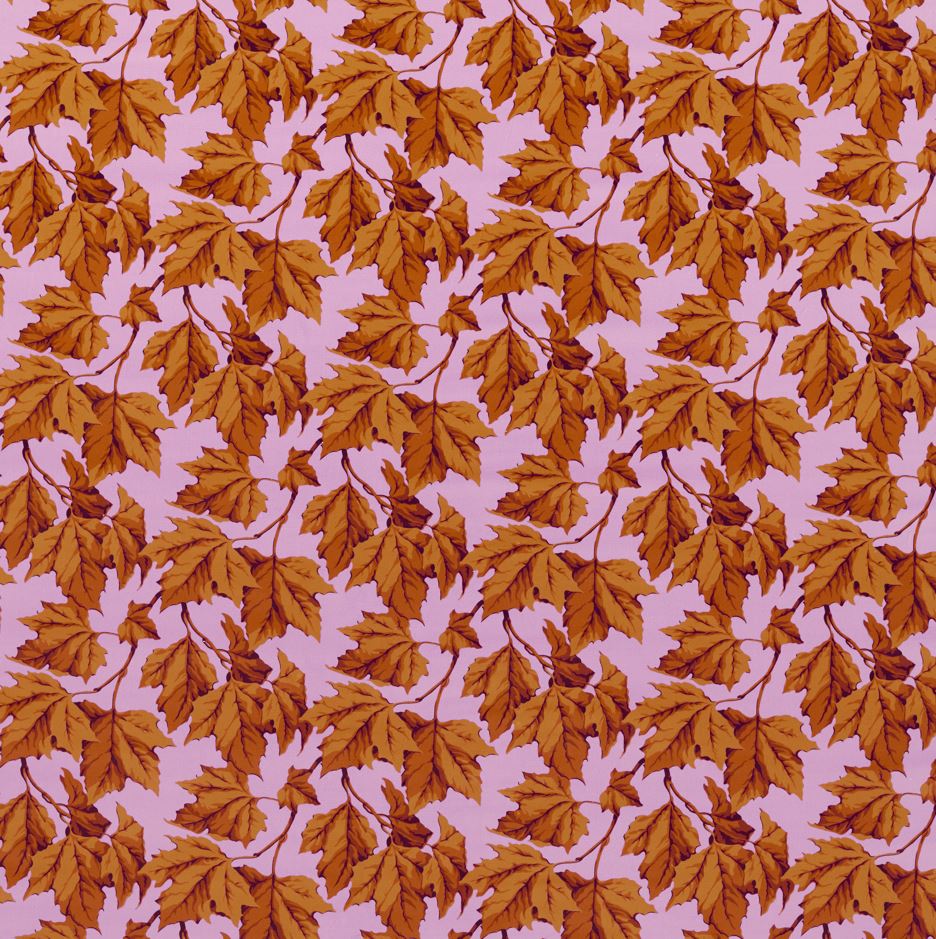 Harlequin x Sophie Robinson Dappled Leaf Velvet Amber/Rose Fabric