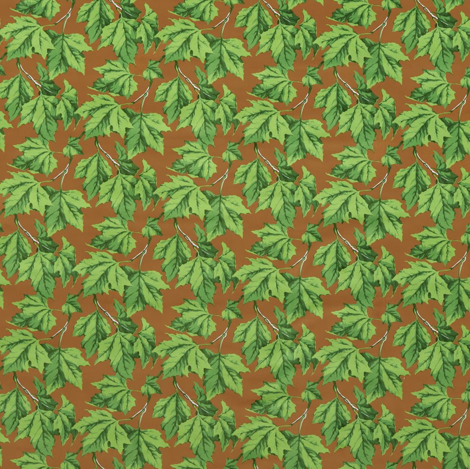 Harlequin x Sophie Robinson Dappled Leaf Velvet Emerald/Amber Fabric