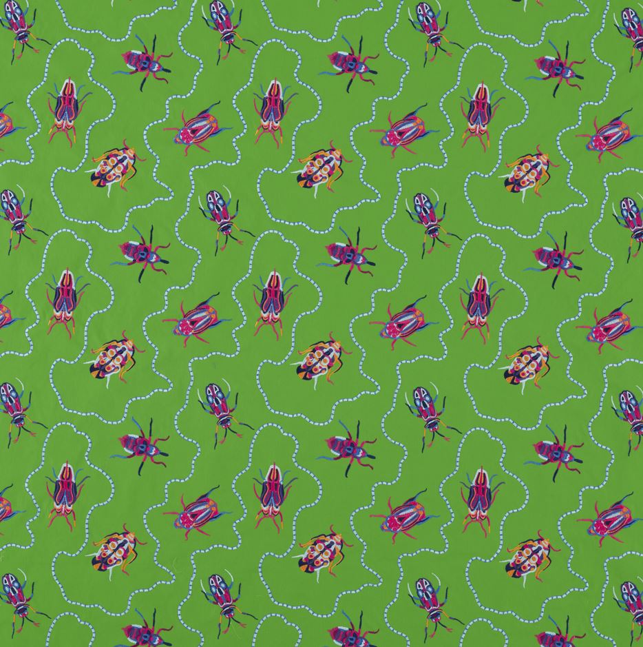Harlequin x Sophie Robinson Jewel Beetles Emerald Fabric