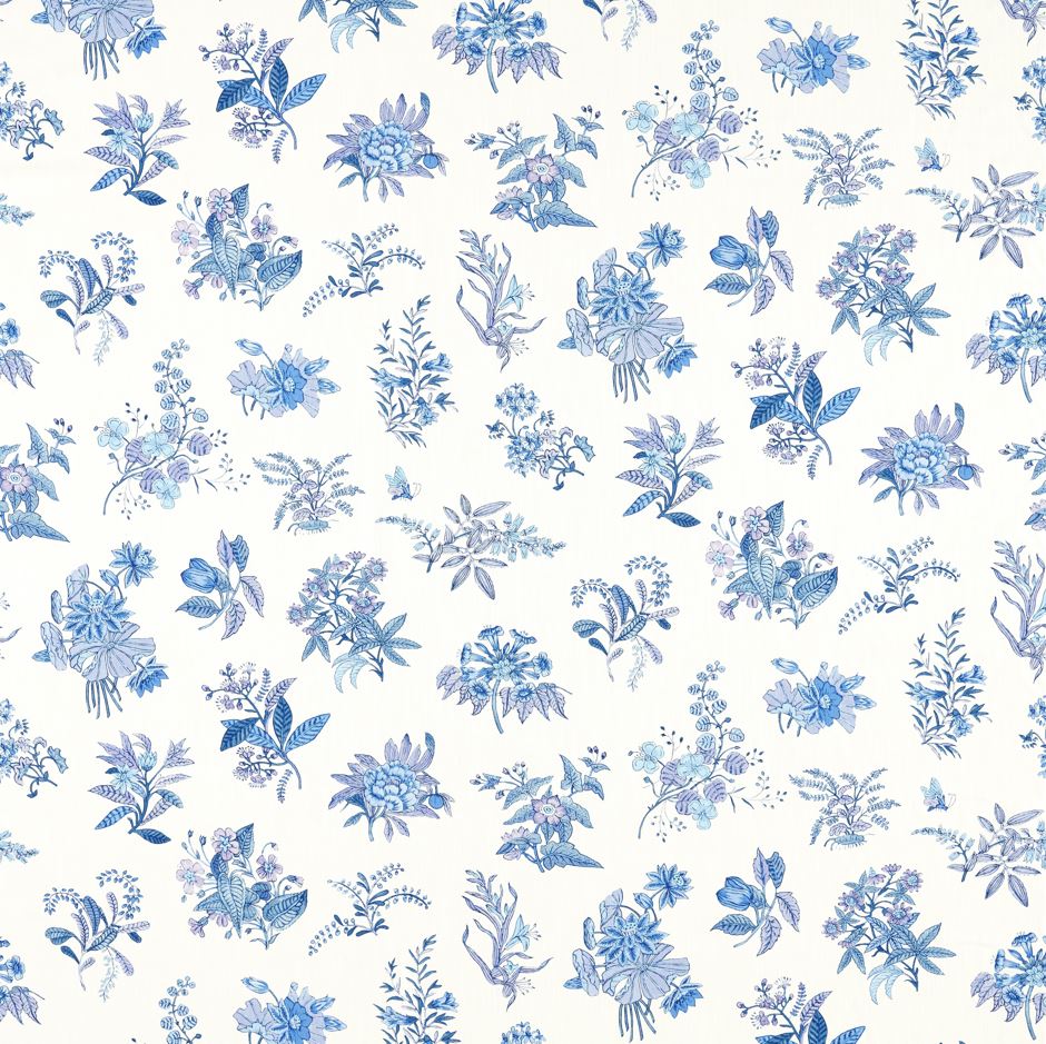 Harlequin x Sophie Robinson Woodland Floral Lapis/Amethyst/Pearl Fabric