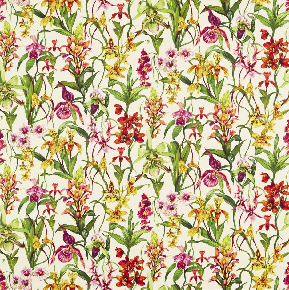Harlequin Colour 4 Kalina Parchment/Forest/Azalea Fabric