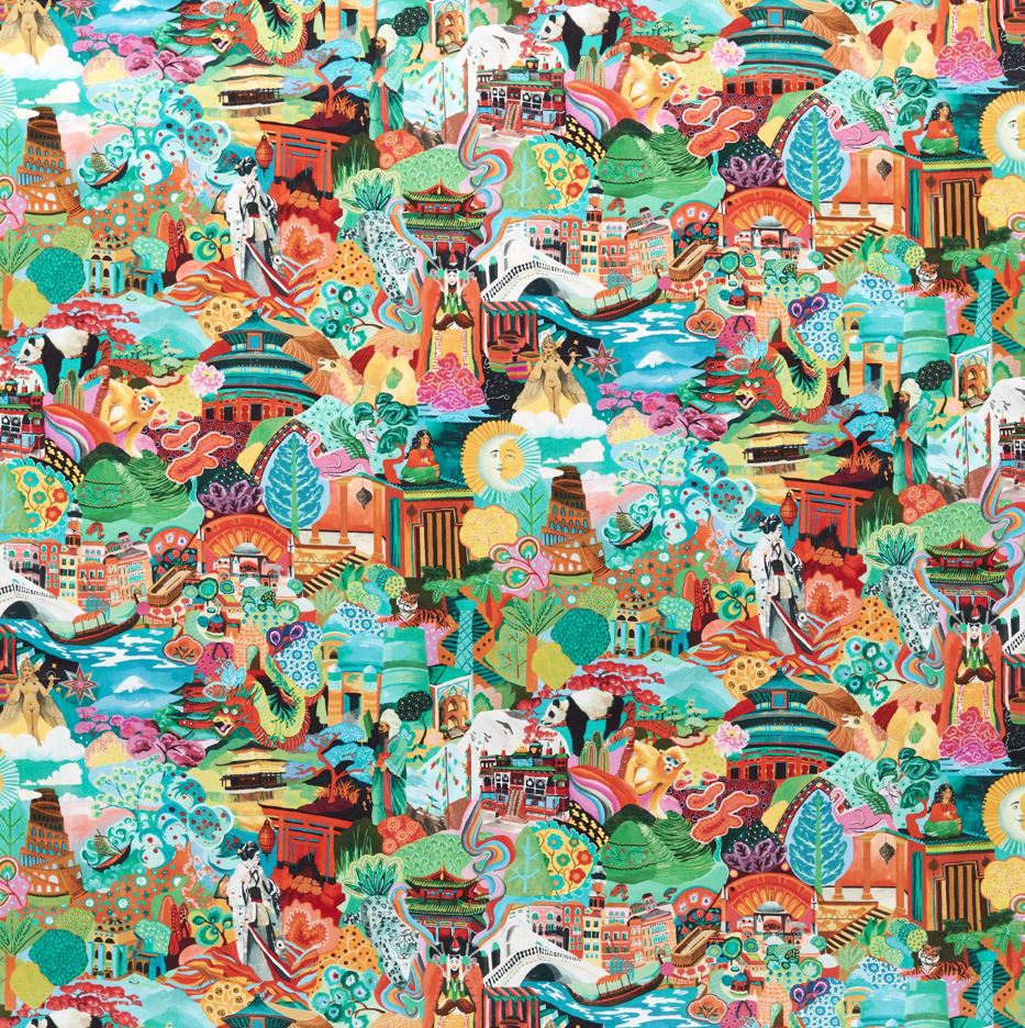 Harlequin Colour 3 Journey of Discovery Velvet Ionian/Harissa/Emerald Fabric